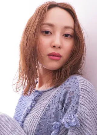 セミロング カラー パーマ ヘアアレンジ 可愛いを作る神 ナオヒロのヘアスタイル