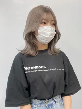 ミディアム カラー Piaコータロー ハイトーン&‪ボブのヘアスタイル