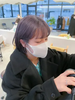 ショート カラー ヘアアレンジ ミニボブ/ブリーチ 🌈MISATOのヘアスタイル