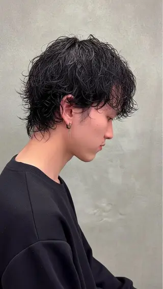 ミディアム パーマ メンズ 🔮メンズ縮毛矯正 毛流れパーマ💎竹永のヘアスタイル