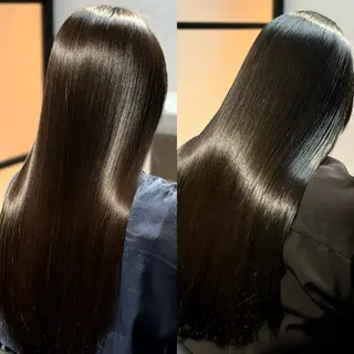 ロング パーマ ブリーチなしカラー I 髪質改善Ⅰたつやのヘアスタイル