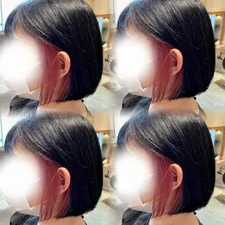 セミロング カラー 🦋REISA🦋 エクステ×ハイトーンのヘアスタイル