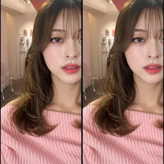 ミディアム カラー 山崎/ボブ縮毛矯正 レイヤー髪質改善のヘアスタイル