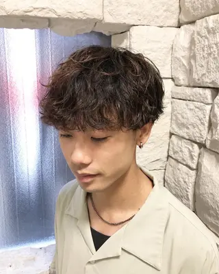 パーマ ヘアアレンジ メンズ ainico+所属・メンズ特化✂️栗原 侑也のヘアスタイル