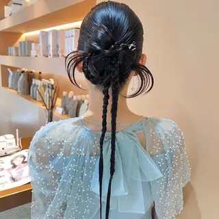 ロング カラー ヘアアレンジ ✨カチモリ✨レイヤー 韓国ヘア🇰🇷ゆいのヘアスタイル