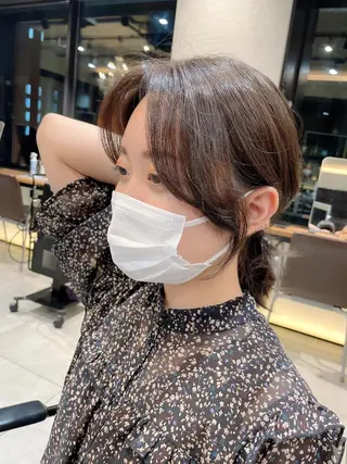 ミディアム 本格韓国ヘア🇰🇷 【uni】キューさんのヘアスタイル