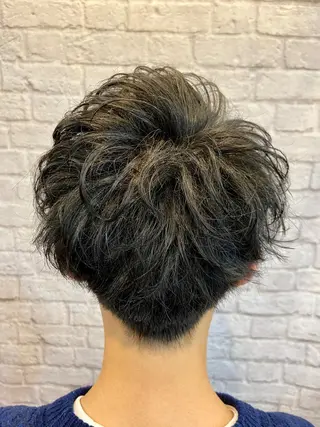 ショート カラー パーマ ヘアアレンジ メンズ 💈メンズ特化 副店長松浦一聖💈のヘアスタイル