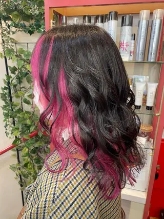 セミロング ゆぴ☾‪/推しカラー /ハイトーンのヘアスタイル