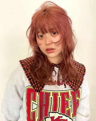 セミロング カラー パーマ メンズ Hair & make Lamp所属・梅田のブリーチ特化 美容師KAI🥰のヘアスタイル