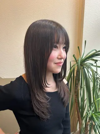 セミロング レイヤー/髪質改善/ ボブ/井上　陽のヘアスタイル