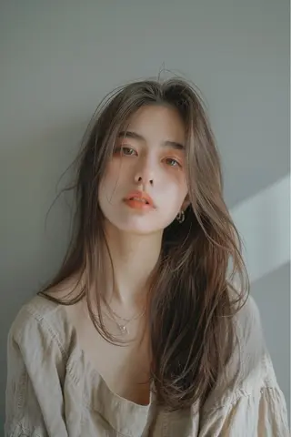 セミロング 新宿/韓国レイヤー/ 顔まわり/メンズヘアのヘアスタイル