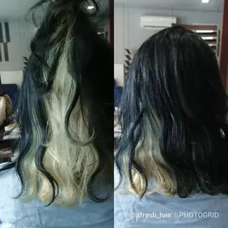 セミロング カラー 先田 祐介のヘアスタイル