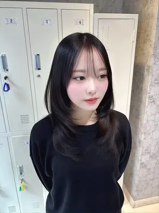 ミディアム カラー 韓国髪質改善艶カラー /レイヤー/miyuのヘアスタイル