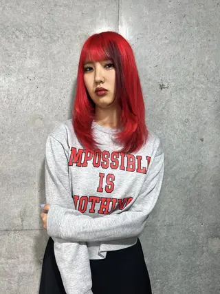 カラー はなえ/ブリーチ/複 雑履歴修正のヘアスタイル