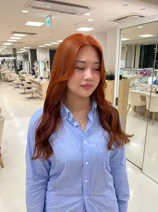 セミロング カラー 暖色専門美容師🎀 お客様満足度◎のヘアスタイル