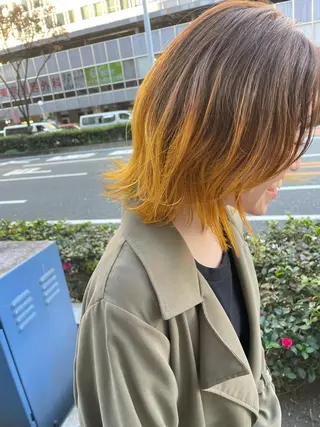 ミディアム カラー パーマ ヘアアレンジ メンズ キッズ ネイル マツエク・マツパ アイブロウ tatsumi/ボブ ウルフ/レイヤーのヘアスタイル