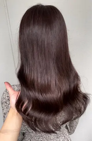 セミロング カラー ブリーチなし Wカラー🩷星野翔太のヘアスタイル