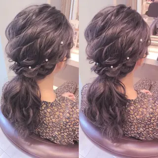 セミロング ヘアアレンジ Aries🫧 missa𓂃🤍のヘアスタイル