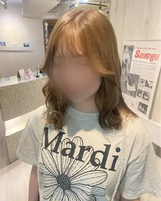セミロング R 横浜【アール】所属・ハイトーン/韓国 ヘア　momo˚✧₊のヘアスタイル