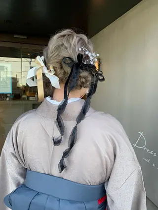 ミディアム ヘアアレンジ ピンクカラー/ mana🎀のヘアスタイル