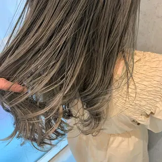 セミロング 藤森結子/韓国ヘア/ パーソナルカラー診断のヘアスタイル