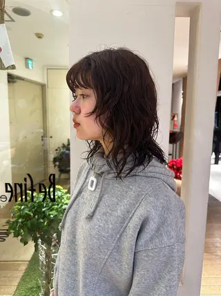 ミディアム 青木龍樹/パーマモデ ル/似合わせパーマのヘアスタイル