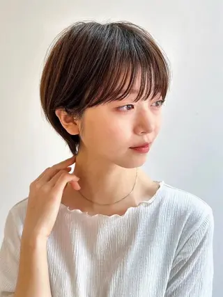 ショート カラー パーマ 🫧小顔×似合わせ× 透明感カラー🫧のヘアスタイル