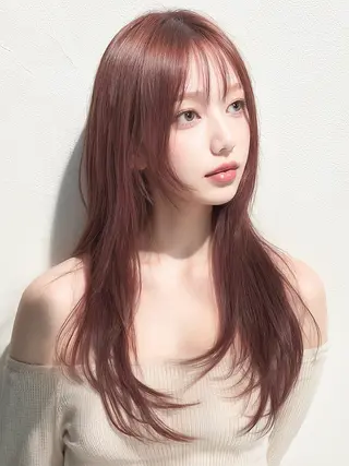 ミディアム 前髪&顔周りカット/ 韓国レイヤー/シバタのヘアスタイル