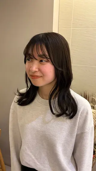 ミディアム カラー 《無料カットモデル / perm》ナミのヘアスタイル