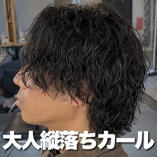 ミディアム パーマ メンズ メンズパーマ/ メッシュ😎タクミのヘアスタイル