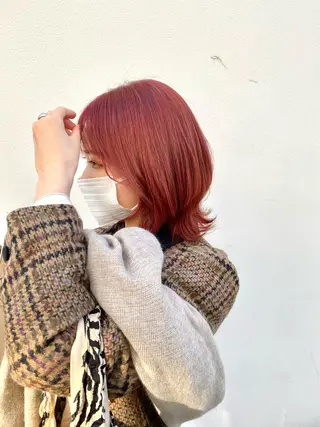 ミディアム カラー 久力琴音''透明感 カラー''アレンジのヘアスタイル