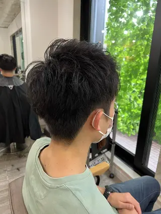 ショート メンズ 韓国風　くすみカラー パーマKOUKIのヘアスタイル