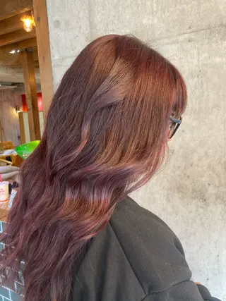 セミロング カラー 横浜美容室／暖色系 michika🌹のヘアスタイル