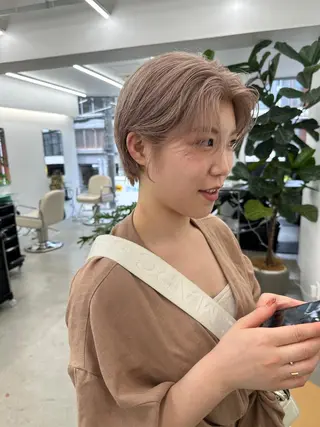 ショート カラー ボブ/レイヤー/ケア パーマ/リュウタのヘアスタイル