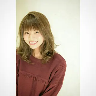 ミディアム カラー パーマ 石沢 知康のヘアスタイル