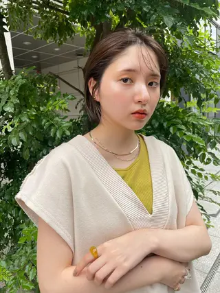 ショート mei｜顔まわり ×透明感カラーのヘアスタイル