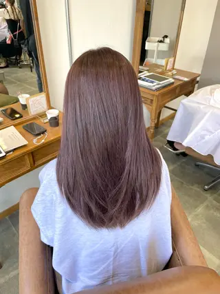セミロング カラー 西村 れいのヘアスタイル
