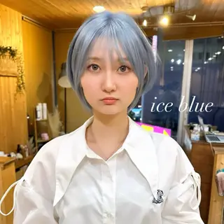 ショート 韓国レイヤー外国人風 透明感カラー髪質改善のヘアスタイル