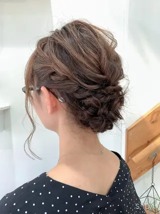 ミディアム ヘアアレンジ ヘアアレンジ にいた かづしげのヘアスタイル