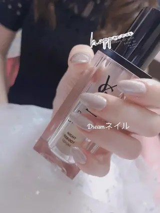 セミロング ネイル フィルイン、長さ出し 深爪矯正のネイルデザイン