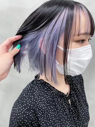 ショート nuu所属・💜ショート💜 ウルフ、ボブ二色亜美のヘアスタイル