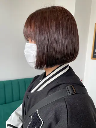 ショート カラー 艶カラー🌙縮毛矯正 /ボブ【Reina】のヘアスタイル