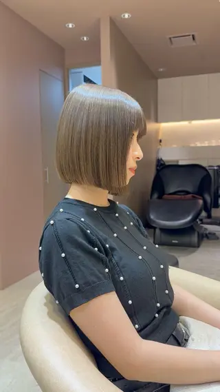 ショート 縮毛矯正/レイヤー 韓国/顔まわり/夢音のヘアスタイル