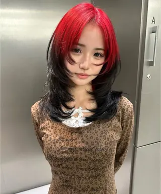 ミディアム カラー ハイトーン/デザイン カラー／悠斗のヘアスタイル