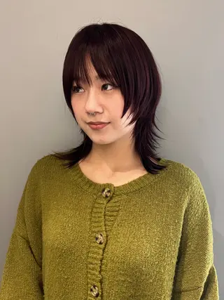 ミディアム カラー haco＋所属・圧倒的デザイン力 店長🎨RENAのヘアスタイル