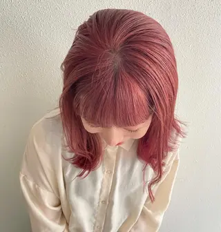 セミロング カラー レイヤーカット/ 縮毛矯正/ミサキ💐のヘアスタイル