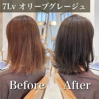 ミディアム カラー ブリーチなし✨艶髪 カラー𓃲YAGIのヘアスタイル