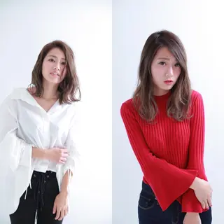 ミディアム カラー ブリーチカラー/ 岩破瑞希のヘアスタイル