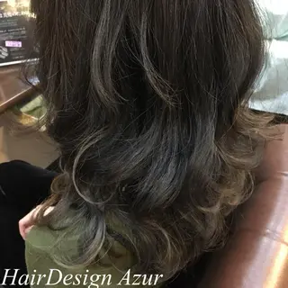 セミロング カラー HairDesign Azurのヘアスタイル
