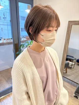 ショート カラー パーマ .iyu所属・吉祥寺小顔×ショート 🍋宮本大輔🍋のヘアスタイル